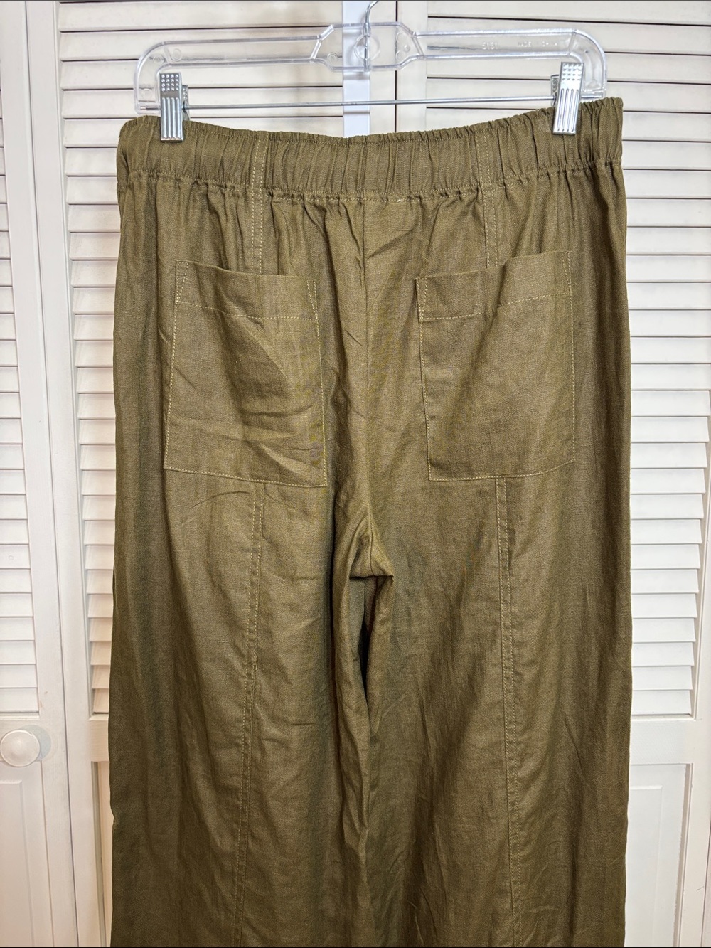 Reformation Olive Green Declan Wide Leg Pants with Convertible Length Medium - Picture 12 of 16